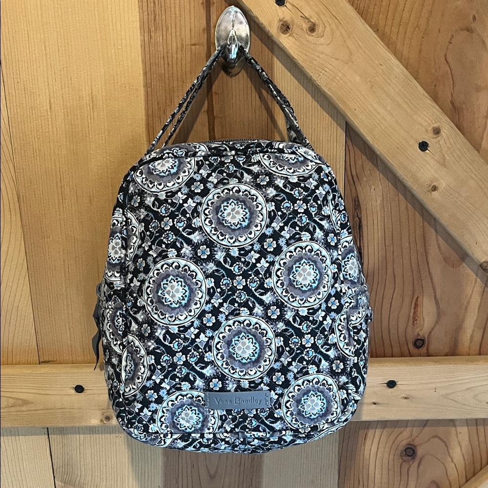 Vera Bradley Black, Cream & Light Blue Mosaic Quilted Lunch Bag